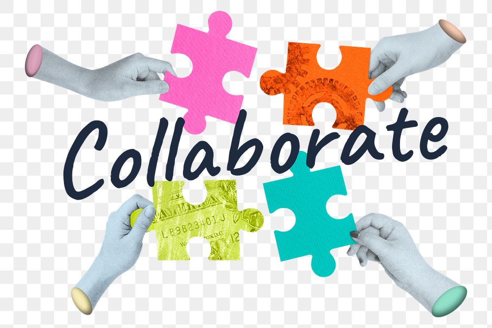 Collaborate png word sticker, mixed | Premium PNG - rawpixel